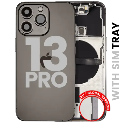 Back Housing W/ Small Parts For iPhone 13 Pro (EU / Global Version) (Used OEM Pull: Grade C) (Graphite)