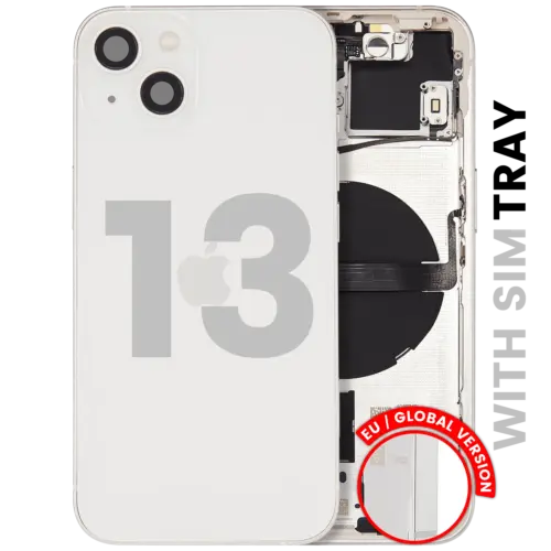 Back Housing W/ Small Parts For iPhone 13 (EU / Global Version) (Used OEM Pull: Grade A) (Starlight)