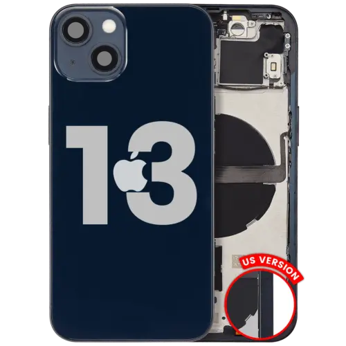 Back Housing W/ Small Parts For iPhone 13 (US Version) (Used OEM Pull: Grade A) (Midnight)