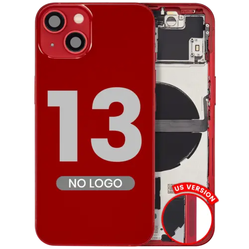 Back Housing W/ Small Parts For iPhone 13 (US Version) (Aftermarket Plus) (Red) – Image 3