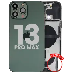 Back châssis W/ nappe de connecteur de charge & Small Parts pour iPhone 13 Pro Max (US Version) (Used OEM Pull: Grade C) (Alpine Green)