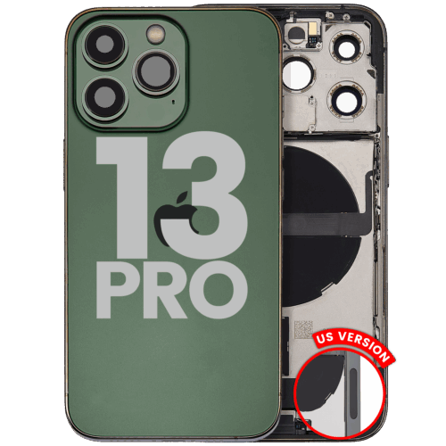 Back Housing W/ Charging Port Flex & Small Parts For iPhone 13 Pro (US Version) (Used OEM Pull: Grade A) (Alpine Green)
