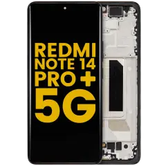 Bloc écran OLED avec cadre pour Xiaomi Redmi Note 14 Pro Plus 5G (reconditionné) (Midnight Black)
