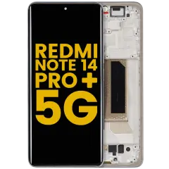 Bloc écran OLED avec cadre pour Xiaomi Redmi Note 14 Pro Plus 5G (reconditionné) (Frost Blue)