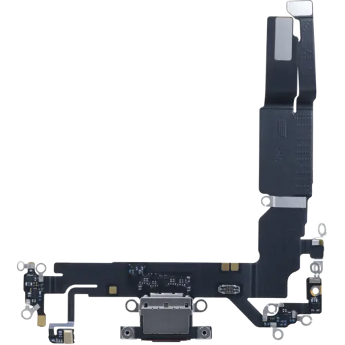 Charging Port Flex Cable With Board For iPhone 16 (EU / UK/ CA) (Genuine OEM) (Black)