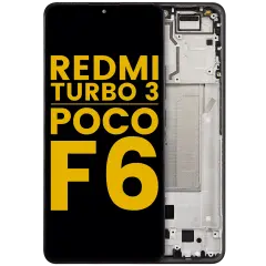 Bloc écran OLED avec cadre pour Xiaomi Redmi Turbo 3 / Xiaomi Poco F6 (reconditionné) (noir)