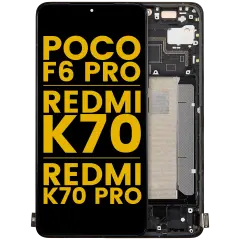 OLED Assembly With Frame For Xiaomi Poco F6 Pro / Redmi K70 / K70 Pro (Refurbished) (Black)