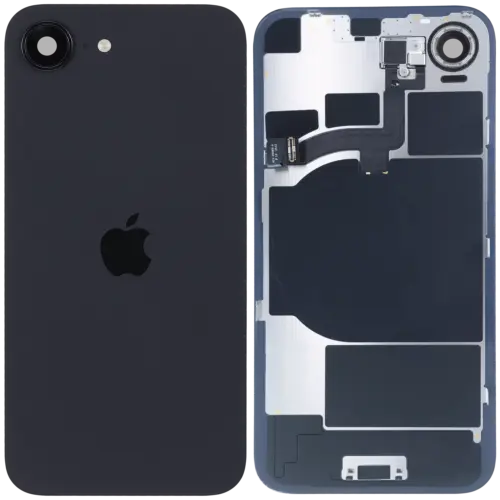 Back Glass w/ Wireless NFC Charging Flex & Flashlight Flex For iPhone 16e (Service Pack) (Black) – Image 2