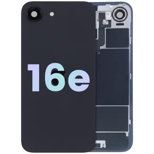 Back Glass w/ Wireless NFC Charging Flex & Flashlight Flex For iPhone 16e (Service Pack) (Black) – Image 3