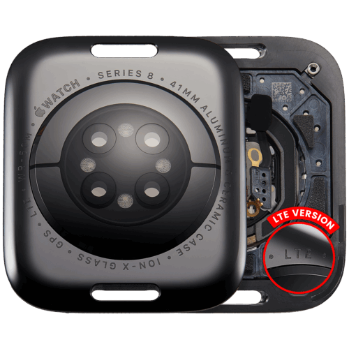 Back Cover Assembly For Watch Series 8 (41mm) (LET Version) (Aluminum / Space Black)