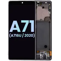 Bloc écran OLED avec cadre pour Samsung Galaxy A71 5G (A716U / 2020) (Service Pack) (Prism Cube Black)