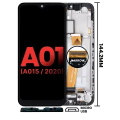 Écran LCD complet avec cadre pour Samsung Galaxy A01 4G (A015 / 2020) (Global Model) (Micro USB Frame) (compatible qualité supérieure) (toutes couleurs)