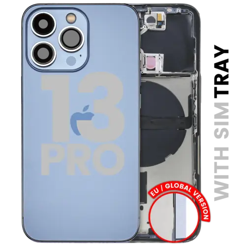 Back Housing W/ Small Parts For iPhone 13 Pro (EU / Global Version) (Used OEM Pull: Grade A) (Sierra Blue)
