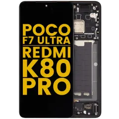 Bloc écran OLED avec cadre pour Xiaomi Poco F7 Ultra / Redmi K80 Pro (reconditionné) (noir)