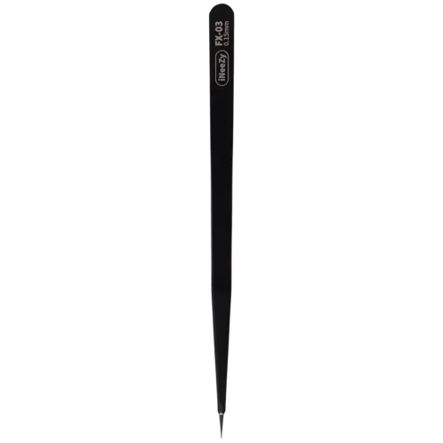 Pince à épiler iNeeZy faite main en acier inoxydable non magnétique (noire - fine) (Qianli) – Image 4
