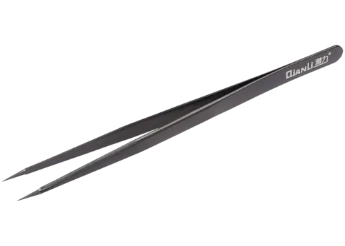 Pince à épiler iNeeZy faite main en acier inoxydable non magnétique (noire - fine) (Qianli) – Image 6