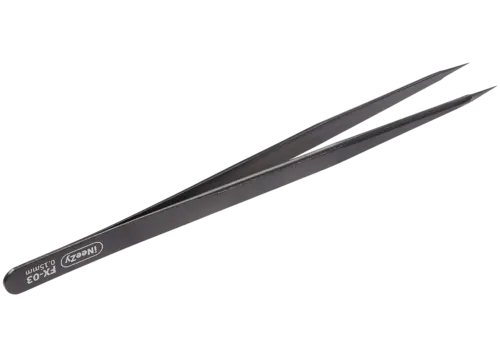 Pince à épiler iNeeZy faite main en acier inoxydable non magnétique (noire - fine) (Qianli) – Image 7