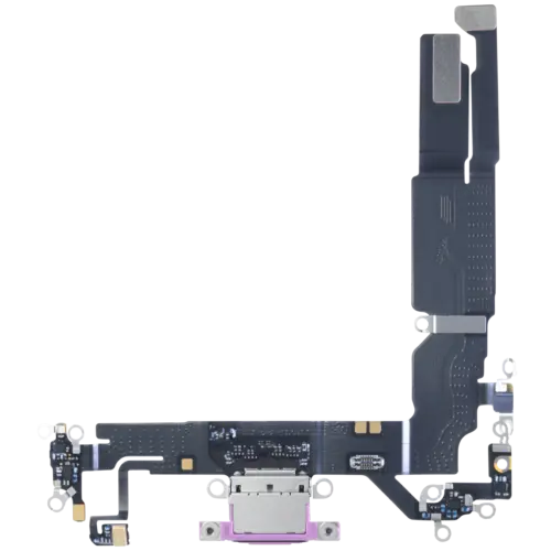Charging Port Flex Cable With Board For iPhone 16 (EU / UK / CA) (Genuine OEM) (Pink)