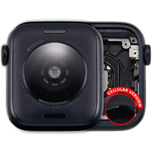 Housing Assembly For Watch Series SE 3rd (40MM) (Used OEM Pull: Grade A) (Cellular Version) (Aluminum / Midnight)