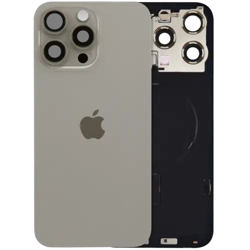 Back Glass w/ MagSafe Magnet & NFC & Flashlight Flex For IPhone 15 Pro Max (Genuine OEM) (Natural Titanium)
