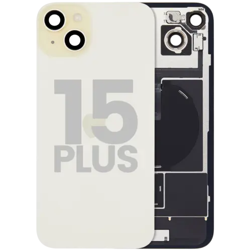 Back Glass w/ MagSafe Magnet & NFC & Flashlight Flex For iPhone 15 Plus (Used OEM Pull: Grade B) (Yellow)