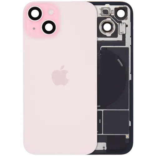 Back Glass w/ MagSafe Magnet & NFC & Flashlight Flex For IPhone 15 (Genuine OEM) (Pink)