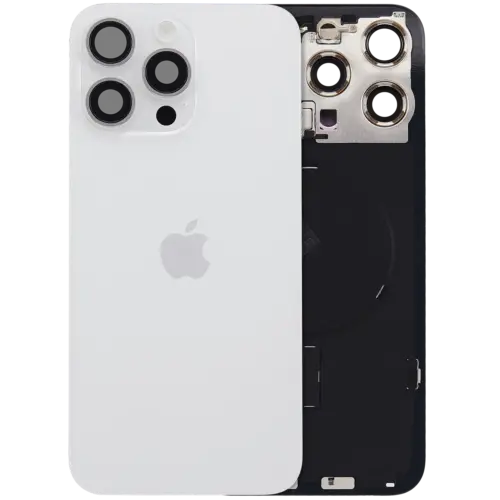 Back Glass w/ MagSafe Magnet & NFC & Flashlight Flex For iPhone 15 Pro Max (UK / EU Version) (Genuine OEM) (White Titanium)