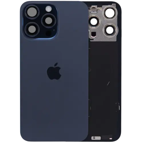 Back Glass w/ MagSafe Magnet & NFC & Flashlight Flex For iPhone 15 Pro Max (UK / EU Version ) (Genuine OEM) (Blue Titanium)