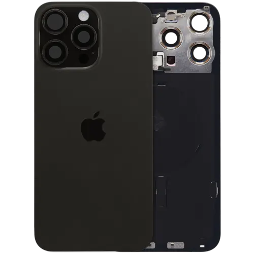 Back Glass w/ MagSafe Magnet & NFC & Flashlight Flex For iPhone 15 Pro Max (UK / EU Version) (Genuine OEM) (Black Titanium)