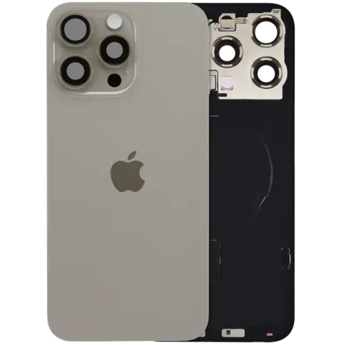 Back Glass w/ MagSafe Magnet & NFC & Flashlight Flex For iPhone 15 Pro Max (UK / EU Version) (Genuine OEM) (Natural Titanium)