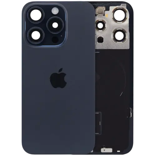 Back Glass w/ MagSafe Magnet & NFC & Flashlight Flex For iPhone 15 Pro (UK / EU Version ) (Genuine OEM) (Blue Titanium)