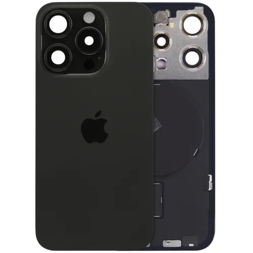 Back Glass w/ MagSafe Magnet & NFC & Flashlight Flex For iPhone 15 Pro (UK / EU Version) (Genuine OEM) (Black Titanium)