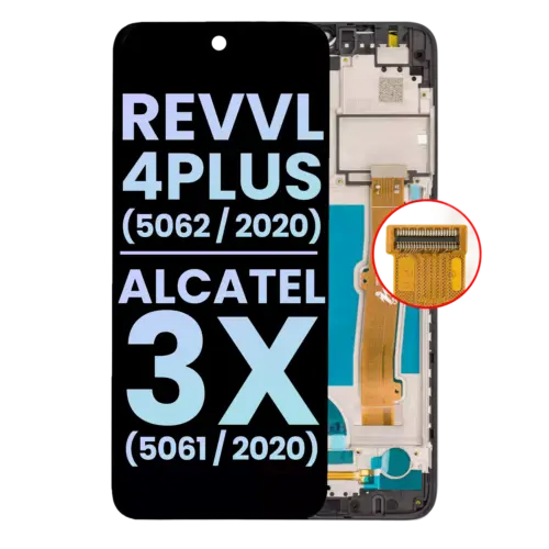 LCD Assembly With Frame For T-Mobile Revvl 4 Plus (5062 / 2020) / Alcatel 3X (5061 / 2020) (Genuine OEM) (Black)
