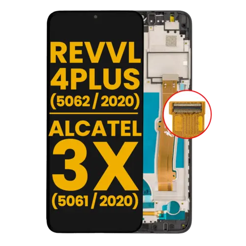 LCD Assembly With Frame For T-Mobile Revvl 4 Plus (5062 / 2020) / Alcatel 3X (5061 / 2020) (Refurbished) (Black)