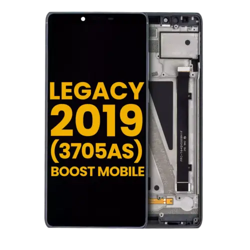 LCD Assembly With Frame For Coolpad Legacy 2019 (3705AS / Boost Mobile Version) (Refurbished) (Black)