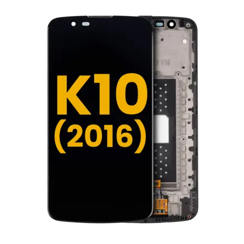Écran LCD complet avec cadre pour LG K10 (2016) (reconditionné) (noir)