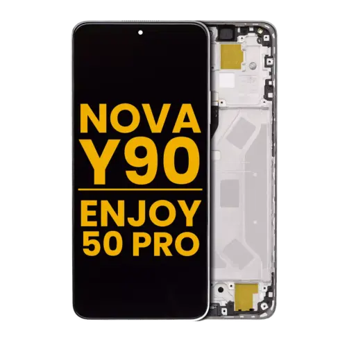 Écran LCD avec cadre pour Huawei Nova Y90 / Enjoy 50 Pro (reconditionné) (blanc nacré)