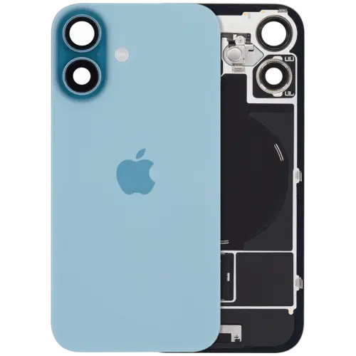Back Glass w/ MagSafe Magnet & NFC & Flashlight Flex For iPhone 16 (UK / EU Version) (Genuine OEM) (Teal)