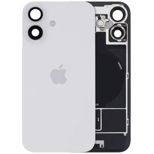 Back Glass w/ MagSafe Magnet & NFC & Flashlight Flex For iPhone 16 (UK / EU Version) (Genuine OEM) (White)