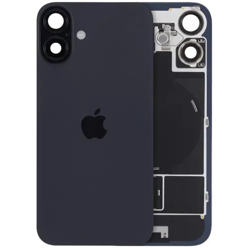 Back Glass with MagSafe Magnet & NFC & Flashlight Flex For iPhone 16 Plus (Genuine OEM) (UK / EU Version) (Black)