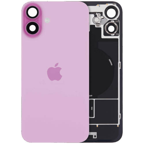 Back Glass with MagSafe Magnet & NFC & Flashlight Flex For iPhone 16 Plus (Genuine OEM) (UK / EU Version) (Pink)
