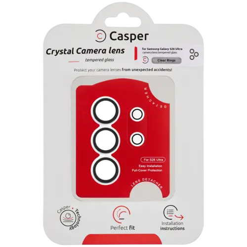 Casper Camera Lens Protector For Samsung Galaxy S26 Ultra (Clear Rings)