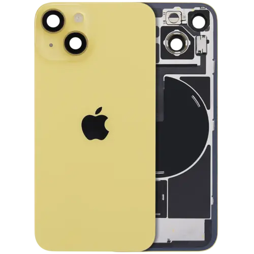 Back Glass w/ MagSafe Magnet & NFC & Flashlight Flex For iPhone 14 (Genuine OEM) (Yellow)