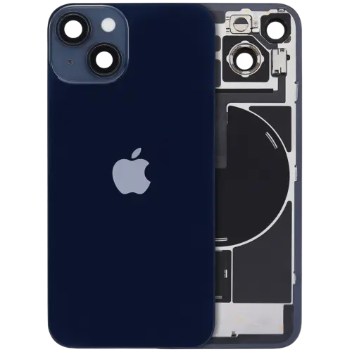 Vitre arrière avec aimant MagSafe, NFC et nappe de lampe torche pour iPhone 14 (Pièce d'origine constructeur) (Minuit)