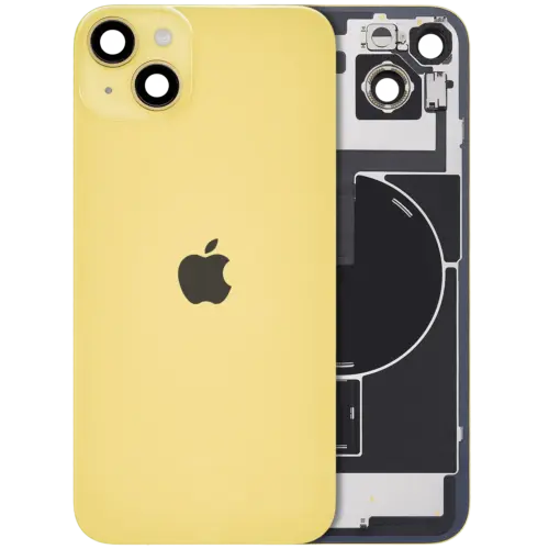 Back Glass w/ MagSafe Magnet & NFC & Flashlight Flex For iPhone 14 Plus (Genuine OEM) (Yellow)