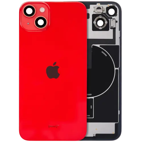 Back Glass w/ MagSafe Magnet & NFC & Flashlight Flex For iPhone 14 Plus (Genuine OEM) (Red)