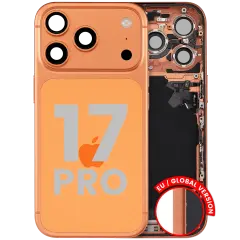Back châssis W/ nappe de connecteur de charge & Small Parts pour iPhone 17 Pro (EU / Global Version) (Used OEM Pull: Grade B) (Cosmic Orange)