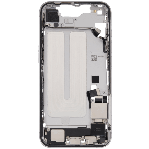 Mid-Frame Housing W/ Charging Port Flex & Small Parts For iPhone 16e / 17e (US Version) (Used OEM Pull: Grade A) (White) – Image 5