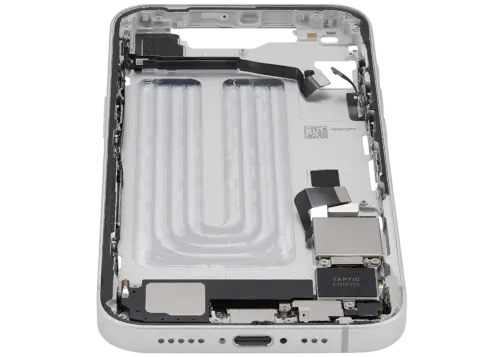 Mid-Frame Housing W/ Charging Port Flex & Small Parts For iPhone 16e / 17e (US Version) (Used OEM Pull: Grade A) (White) – Image 3