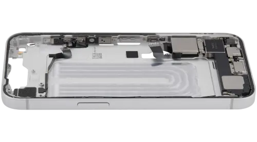 Mid-Frame Housing W/ Charging Port Flex & Small Parts For iPhone 16e / 17e (US Version) (Used OEM Pull: Grade A) (White) – Image 6